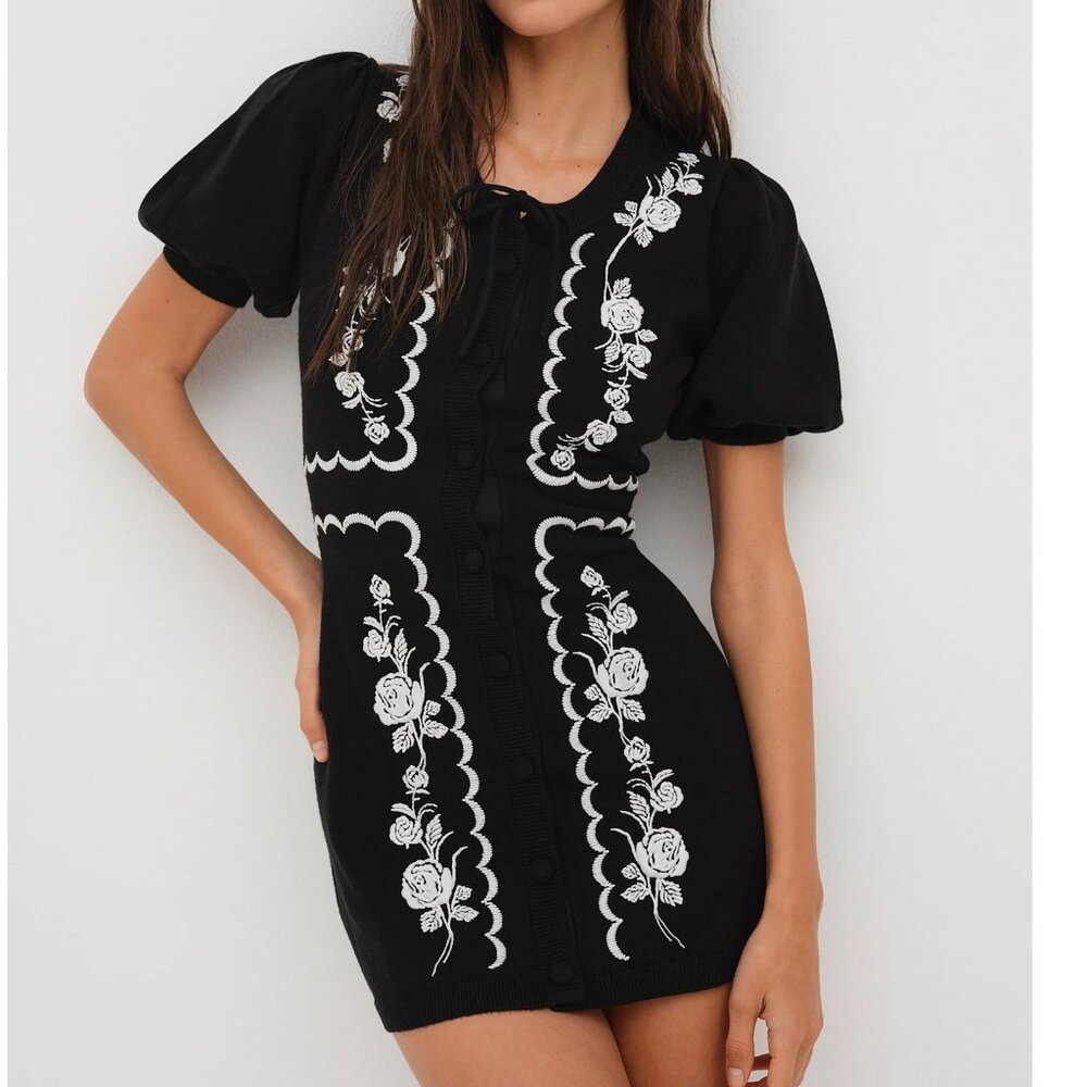 For Love And Lemons Black and White Mini Dress